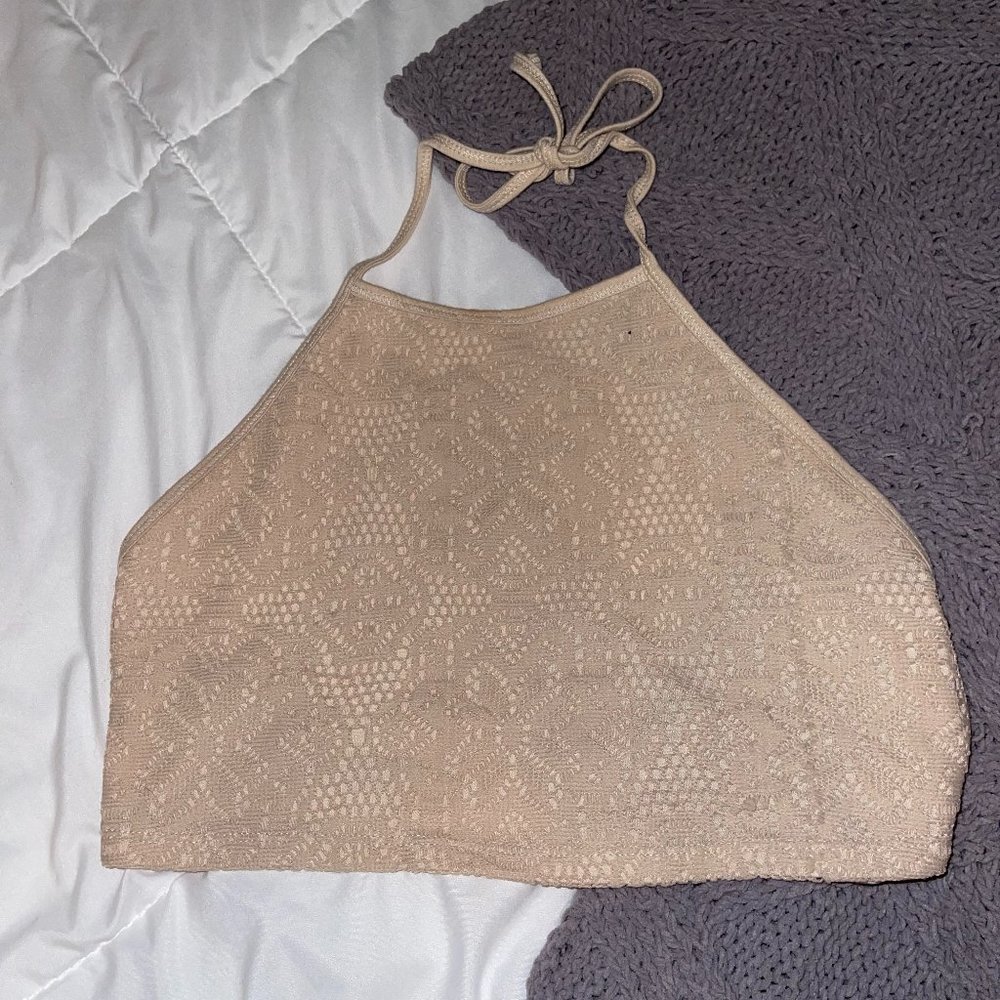 Nude Backless Crop Top